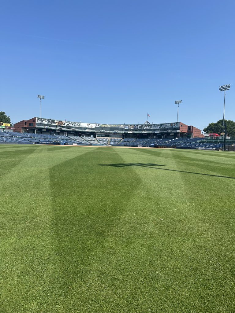 University playing field that is well managed and maintained.